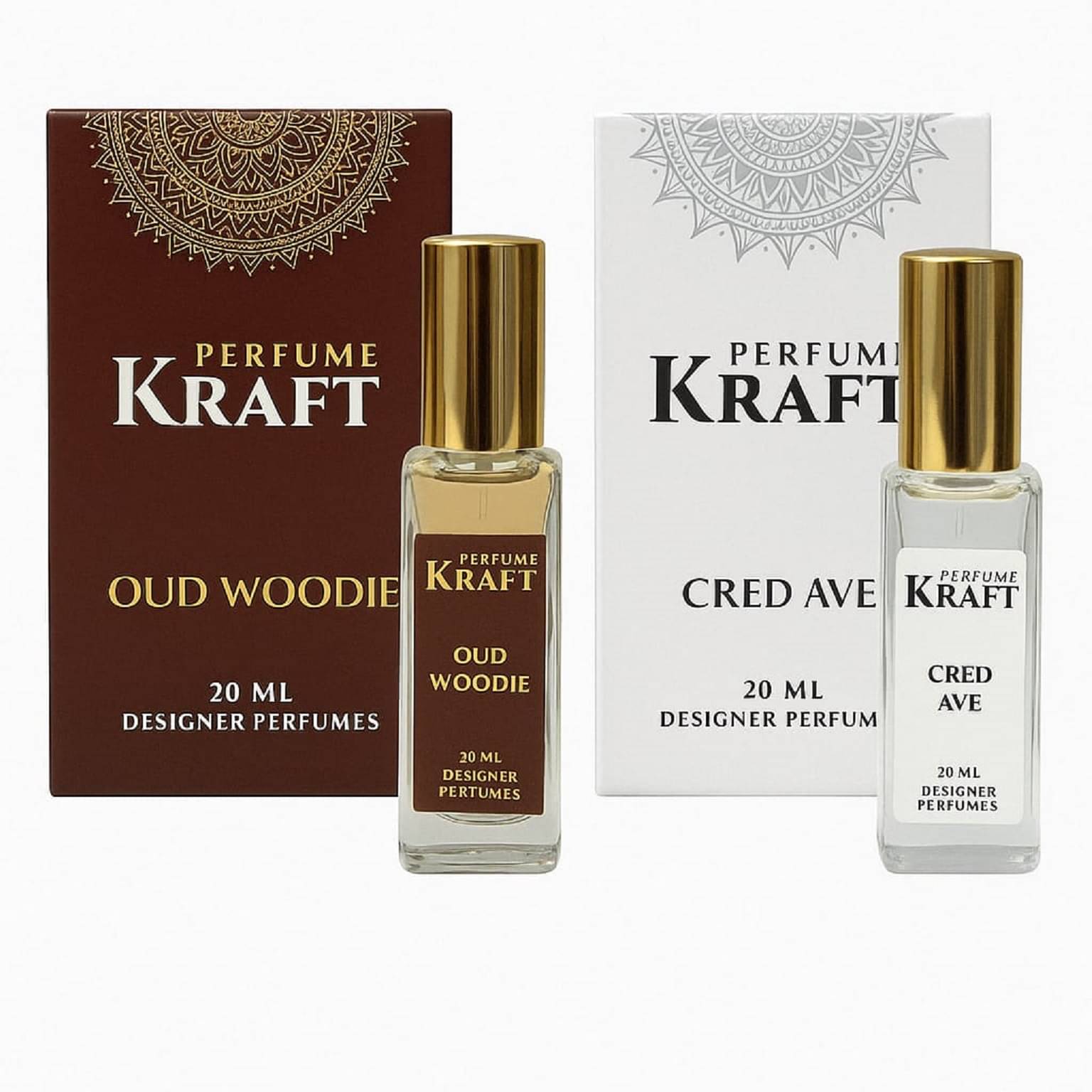 Perfume Kraft Oud Woodie and Cred Ave Inspired Version Perfumes of 20 ml each Perfume Kraft Oud Woodie and Cred Ave Inspired Version Perfumes of 20 ml each