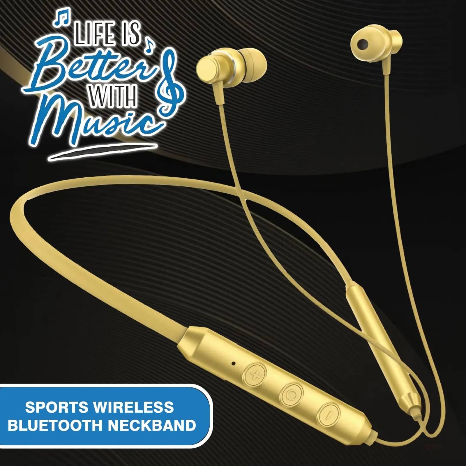     			HUG PUPPY In-the-ear Bluetooth Headset with Upto 12h Talktime Deep Bass - Gold