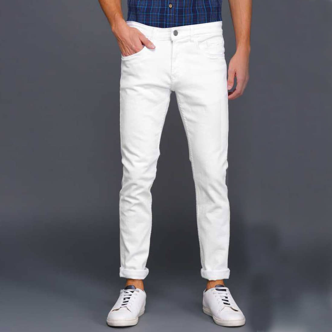 Hopewell Regular Fit Clean Look Men's Jeans - White ( Pack of 1 ) - Jeans | Buy online on ZillyBuy