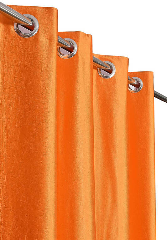HudHud Furnishings Solid Semi-Transparent Eyelet Curtain 7 ft ( Pack of 1 ) - Orange HudHud Furnishings Solid Semi-Transparent Eyelet Curtain 7 ft ( Pack of 1 ) - Orange