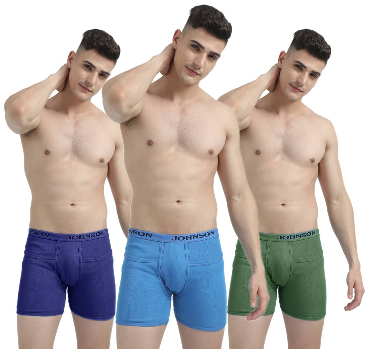 Johnson Pack of 3 Cotton Trunks For Men's ( Multicolor ) Johnson Pack of 3 Cotton Trunks For Men's ( Multicolor )