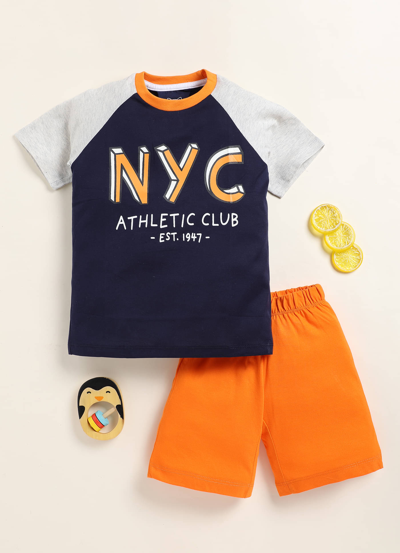 Lazy Shark Pack of 1 Boys Cotton Blend T-Shirt & Shorts Set ( Navy Blue ) Lazy Shark Pack of 1 Boys Cotton Blend T-Shirt & Shorts Set ( Navy Blue )