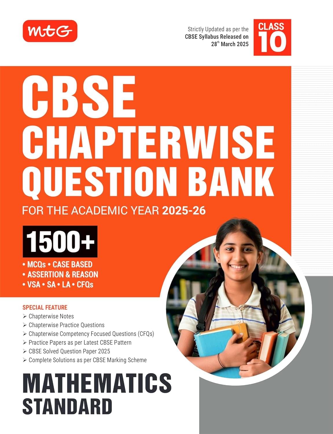     			MTG CBSE Chapterwise Question Bank Class 10 Mathematics Standard For 2026 Board Exam | As Per Latest CBSE Syllabus Released on 28 March 2025