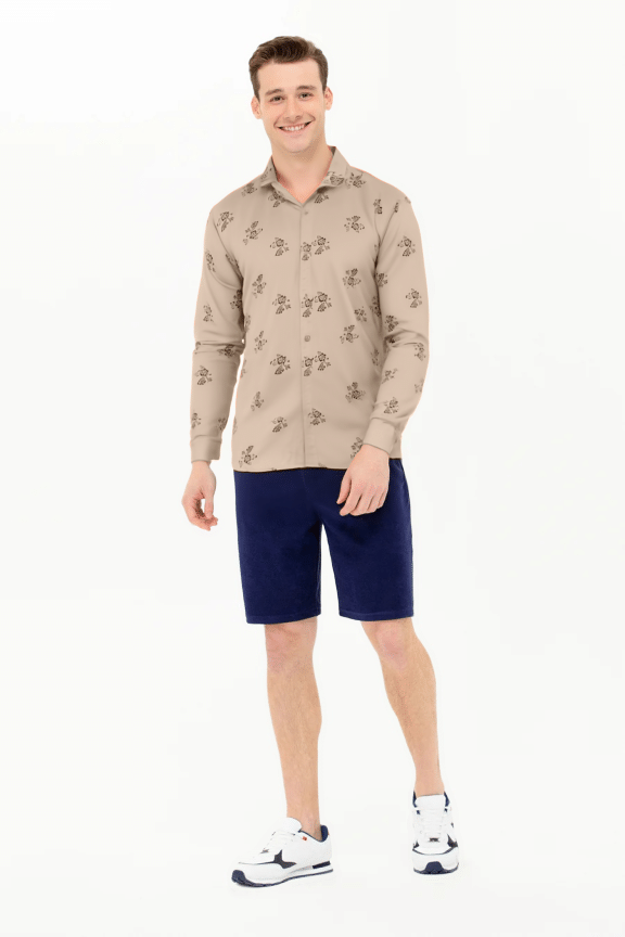 NEW-18 Cotton Blend Regular Fit Printed Full Sleeves Men's Casual Shirt - Grey ( Pack of 1 ) NEW-18 Cotton Blend Regular Fit Printed Full Sleeves Men's Casual Shirt - Grey ( Pack of 1 )