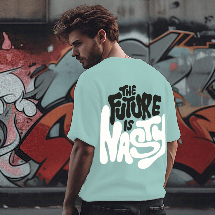 Rigo Men Cotton Oversized Fit Printed T-Shirt ( Light Green ) Rigo Men Cotton Oversized Fit Printed T-Shirt ( Light Green )