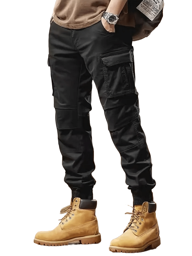 Shelony Black Cotton Blend Men's Joggers ( Pack of 1 ) Shelony Black Cotton Blend Men's Joggers ( Pack of 1 )