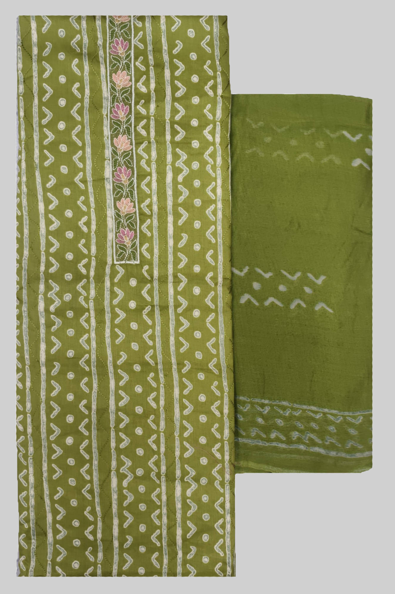     			Soul Essence Women Cotton Unstitched Dress Material ( Green )