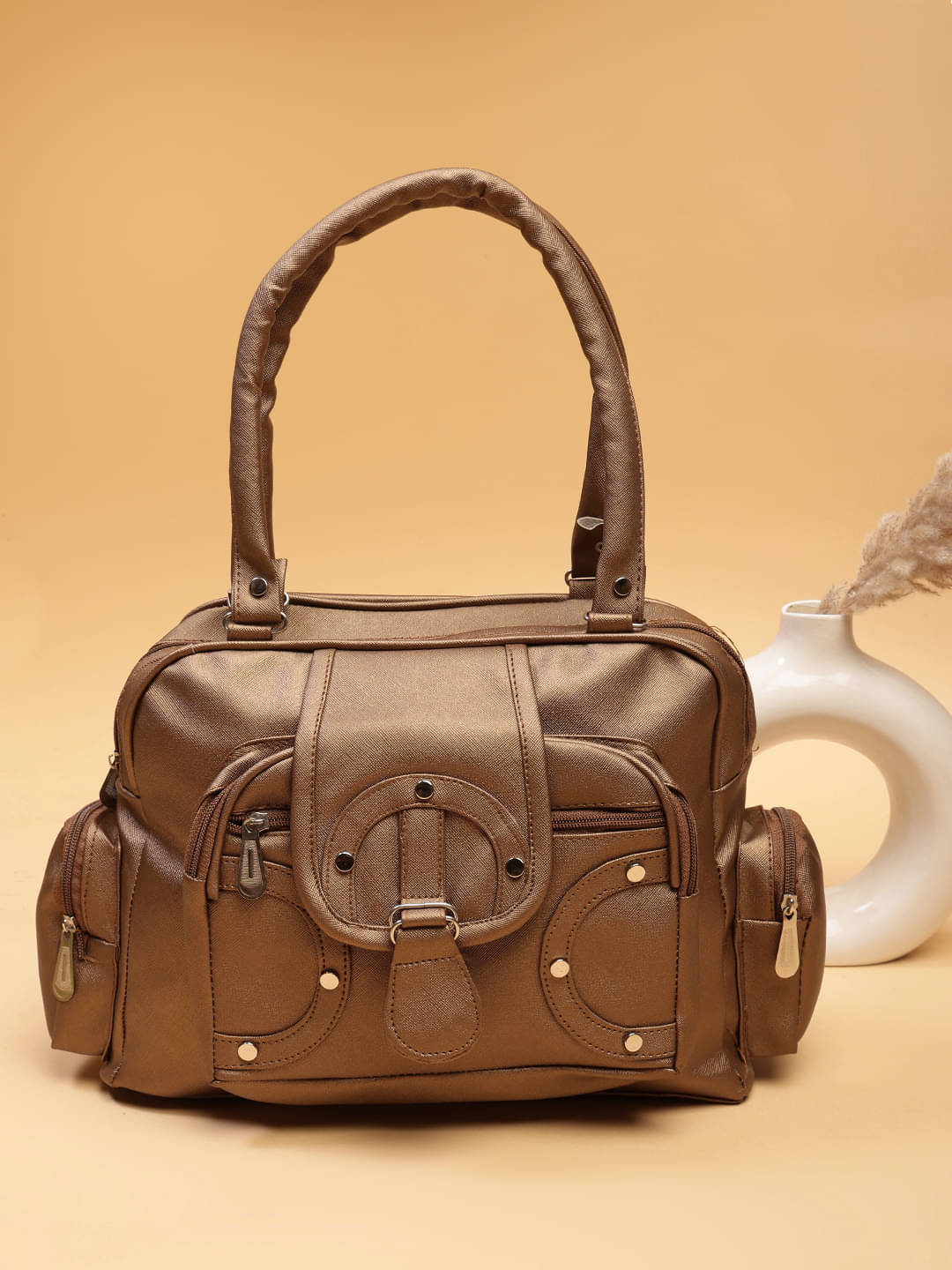     			Springberry Satchel Bag PU Set of 1 ( Brown )