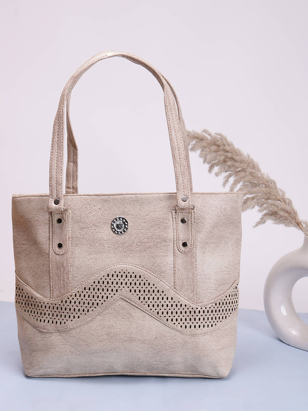     			Springberry Tote Bag PU Set of 1 ( Beige )
