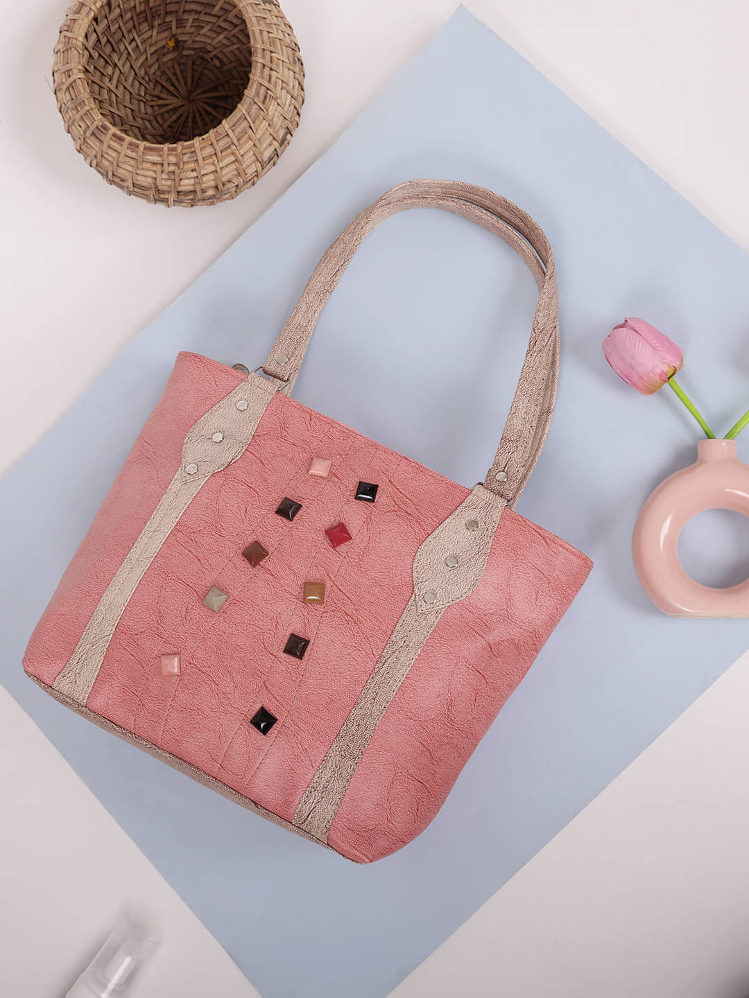     			Springberry Tote Bag PU Set of 1 ( Pink )