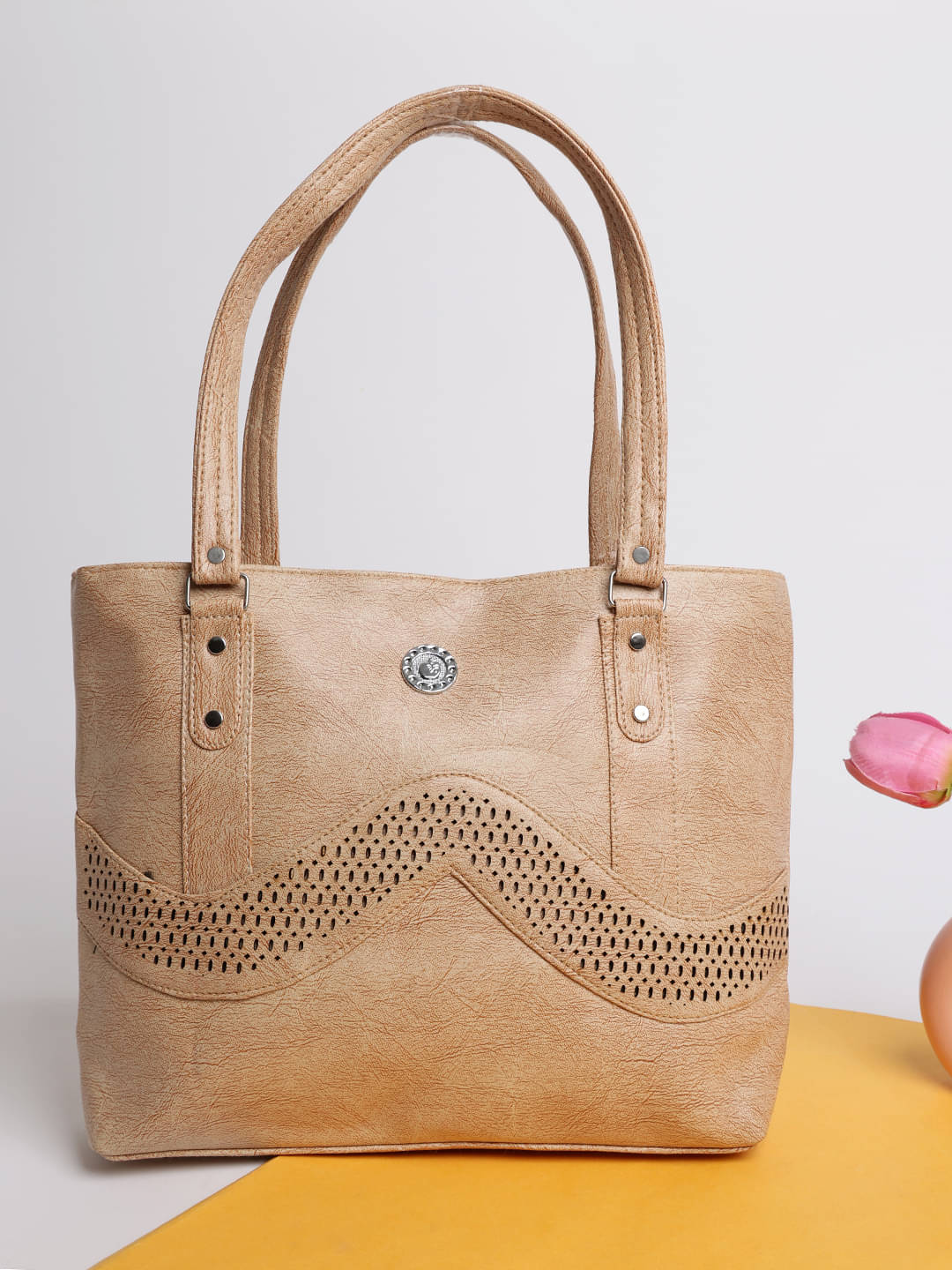     			Springberry Tote Bag PU Set of 1 ( Tan )