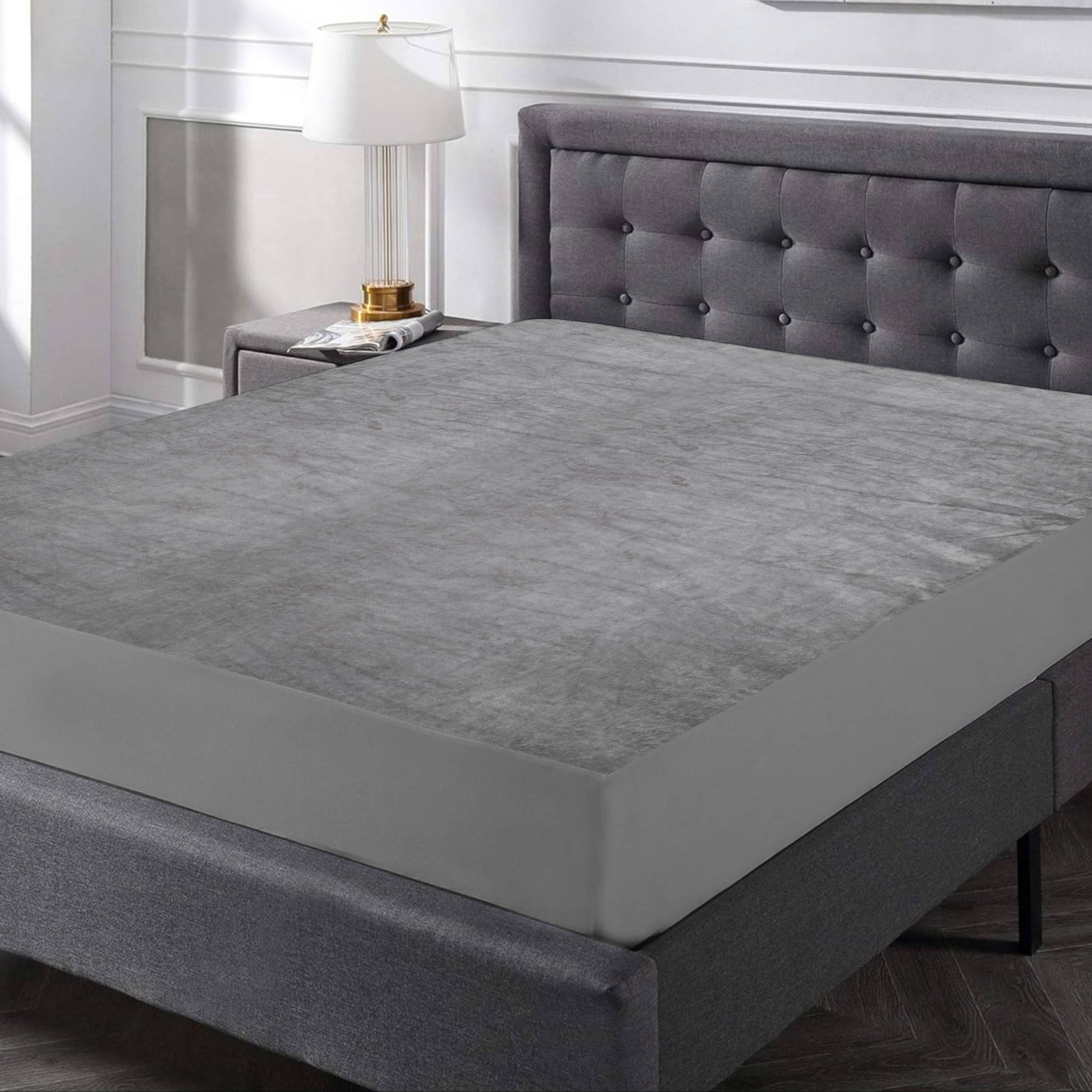     			The Sleep Protectors Grey Cotton Mattress Cover