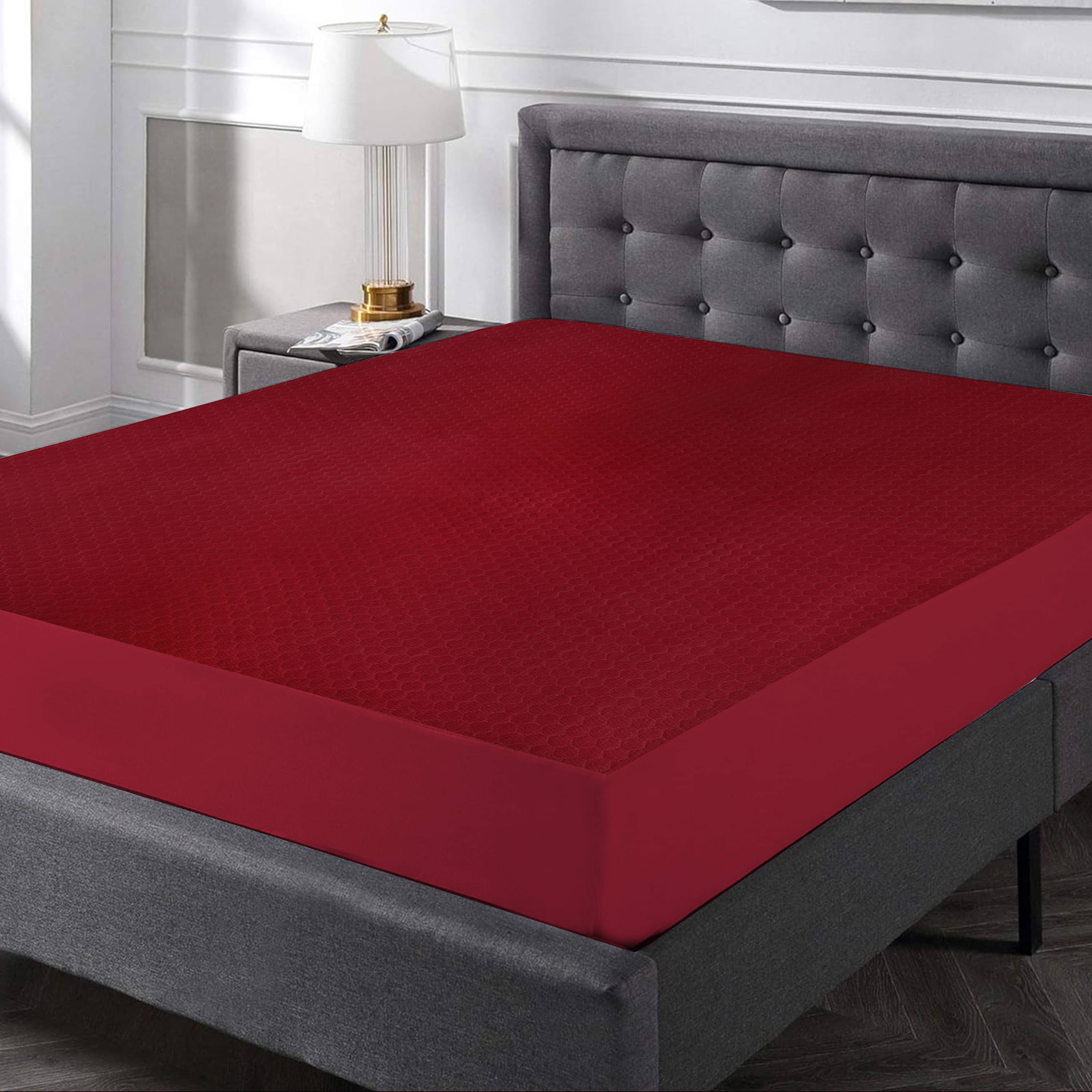 The Sleep Protectors Maroon Cotton Mattress Cover The Sleep Protectors Maroon Cotton Mattress Cover