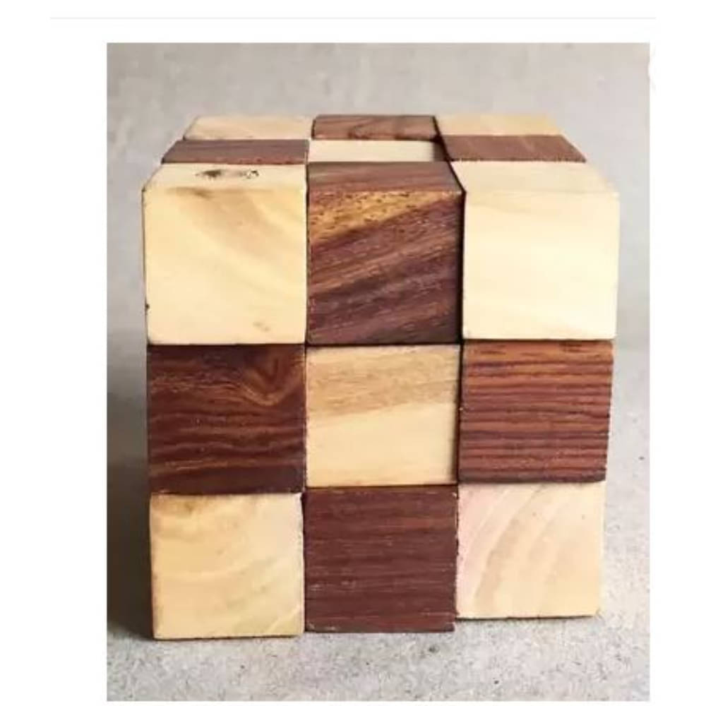     			Wooden Snake Cube Puzzle 3x3, 3D  Puzzle for Kids 4 Years+, Fun Brain  Teaser Game, Anxiety & Stress Relief  Game, Compact Size, Unique Gift for  Children