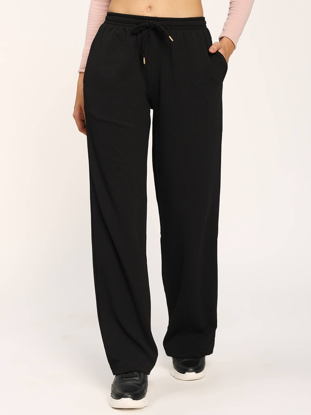     			aumbe Pack of 1 Polyester Loose Women's Casual Pants ( Black )