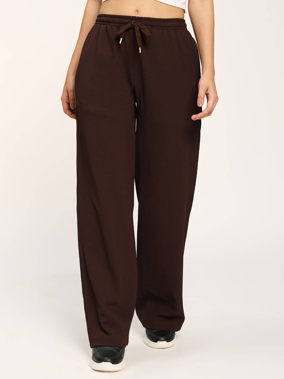     			aumbe Pack of 1 Polyester Loose Women's Casual Pants ( Coffee )