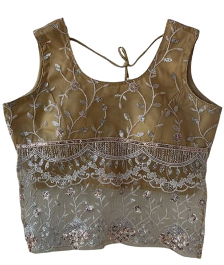     			fancynine Beige Semi Stitched Net Women's Blouse ( Pack of 1 )