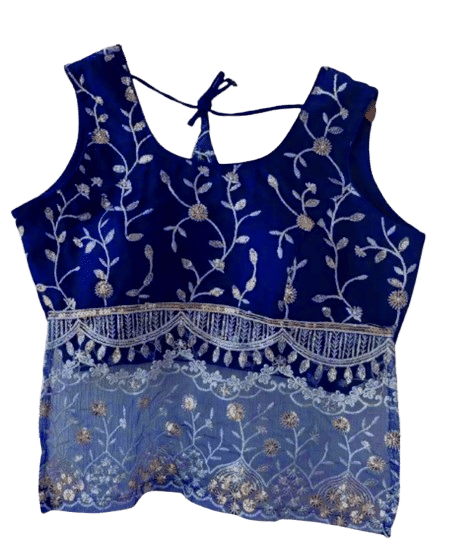 fancynine Blue Semi Stitched Net Women's Blouse ( Pack of 1 ) fancynine Blue Semi Stitched Net Women's Blouse ( Pack of 1 )