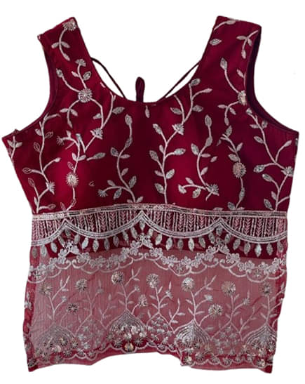     			fancynine Maroon Semi Stitched Net Women's Blouse ( Pack of 1 )