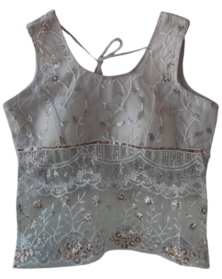 fancynine White Semi Stitched Net Women's Blouse ( Pack of 1 ) fancynine White Semi Stitched Net Women's Blouse ( Pack of 1 )