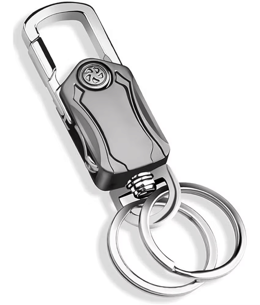     			sakimo Metallic & Leather Keychain Single Multicolour