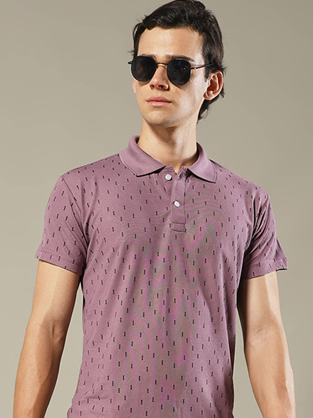 stelvin Men Cotton Blend Regular Fit Printed Polo T Shirt ( Peach )     			stelvin Men Cotton Blend Regular Fit Printed Polo T Shirt ( Peach )