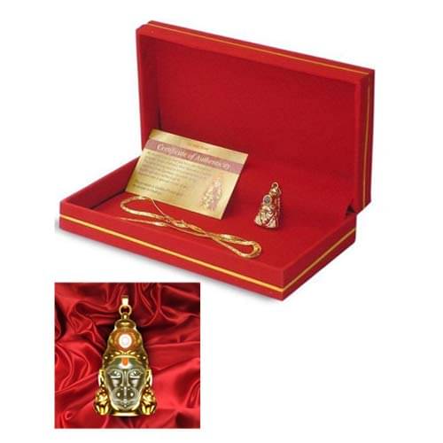     			Tigeto - Shree Hanuman Chalisa Yantra With Gold Plated Chain - (Pack of 1)