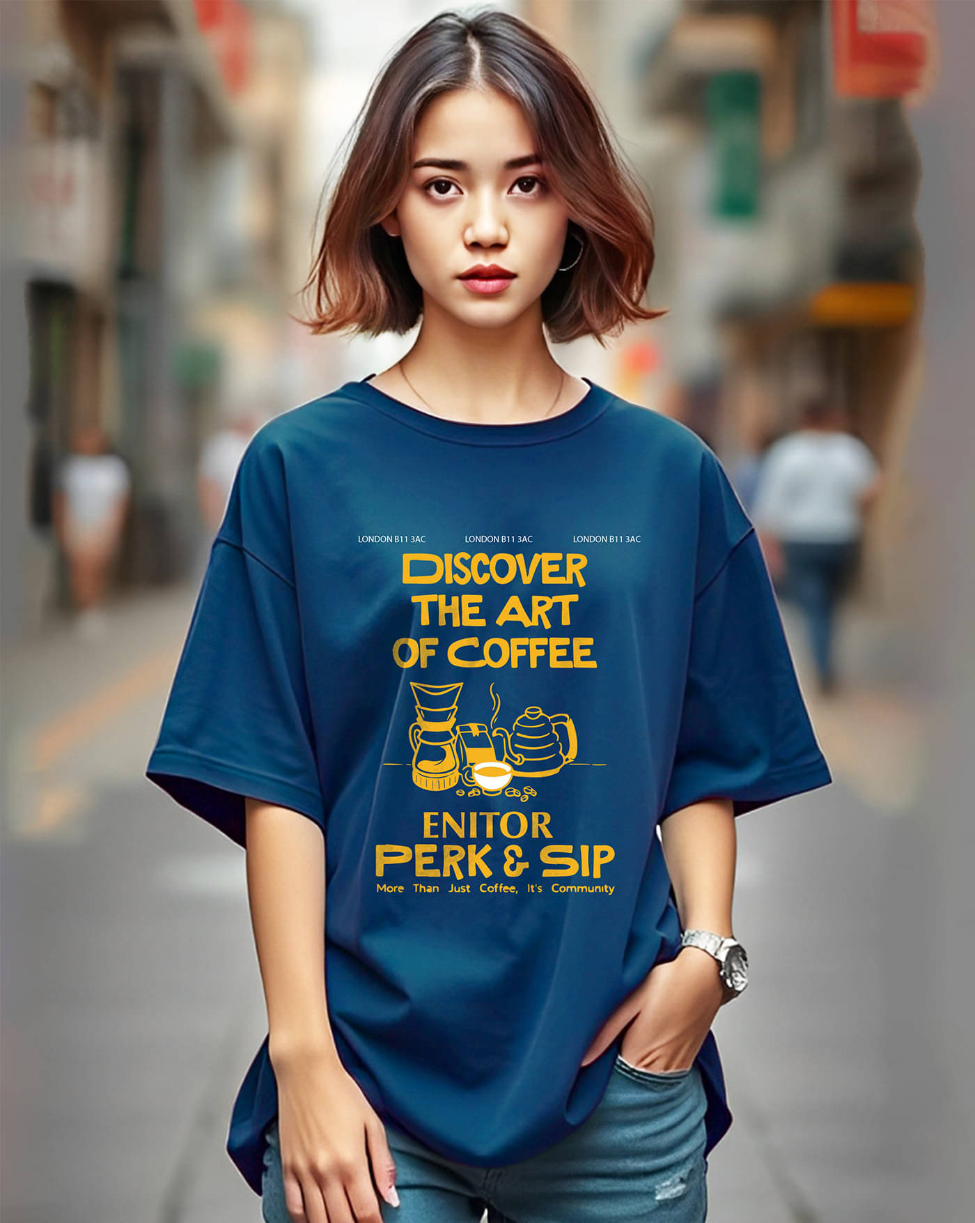 ENITOR Women Cotton Blend Printed Oversized Round Neck T-Shirt ( Teal ) ENITOR Women Cotton Blend Printed Oversized Round Neck T-Shirt ( Teal )