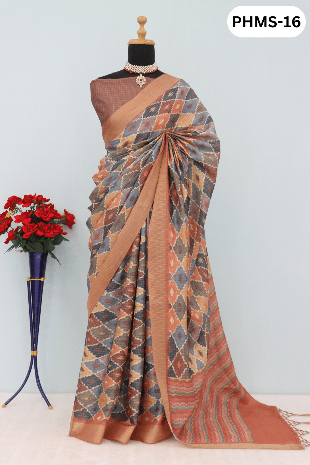     			Gullak Mysore Silk Printed Saree With Unstitched Blouse Piece ( Multicolor )