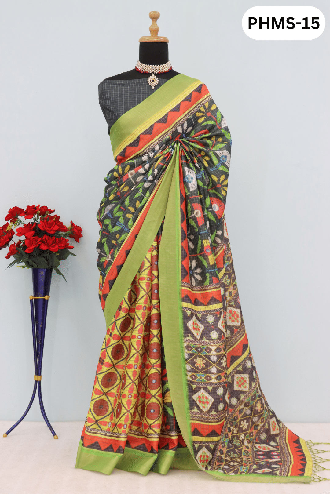     			Gullak Mysore Silk Printed Saree With Unstitched Blouse Piece ( Multicolor )