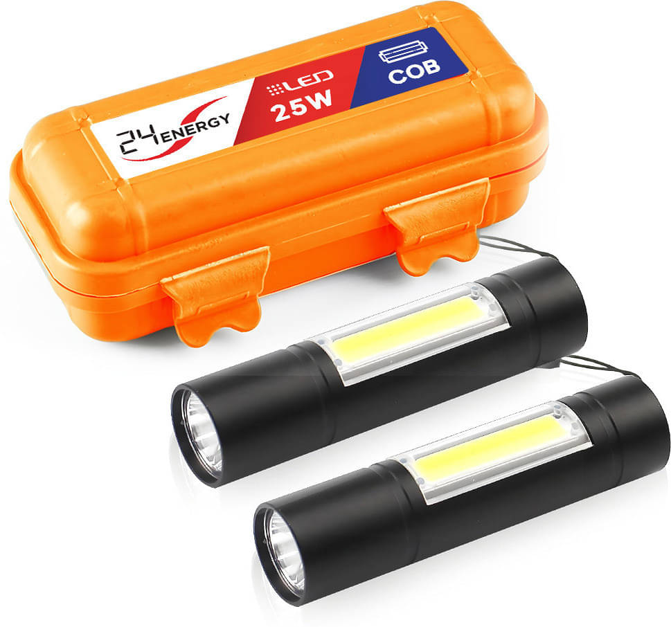     			24 ENERGY - 25W Rechargeable Flashlight Torch ( Pack of 2 )