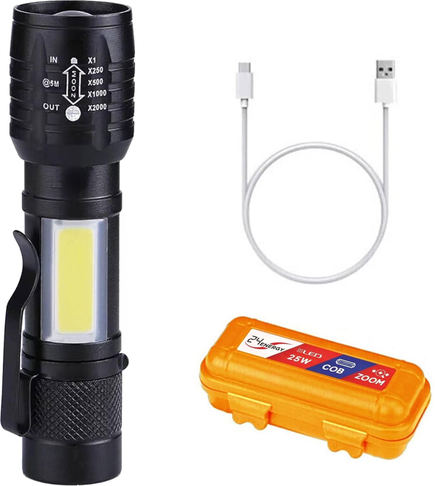    			24 ENERGY - 25W Rechargeable Flashlight Torch ( Pack of 1 )