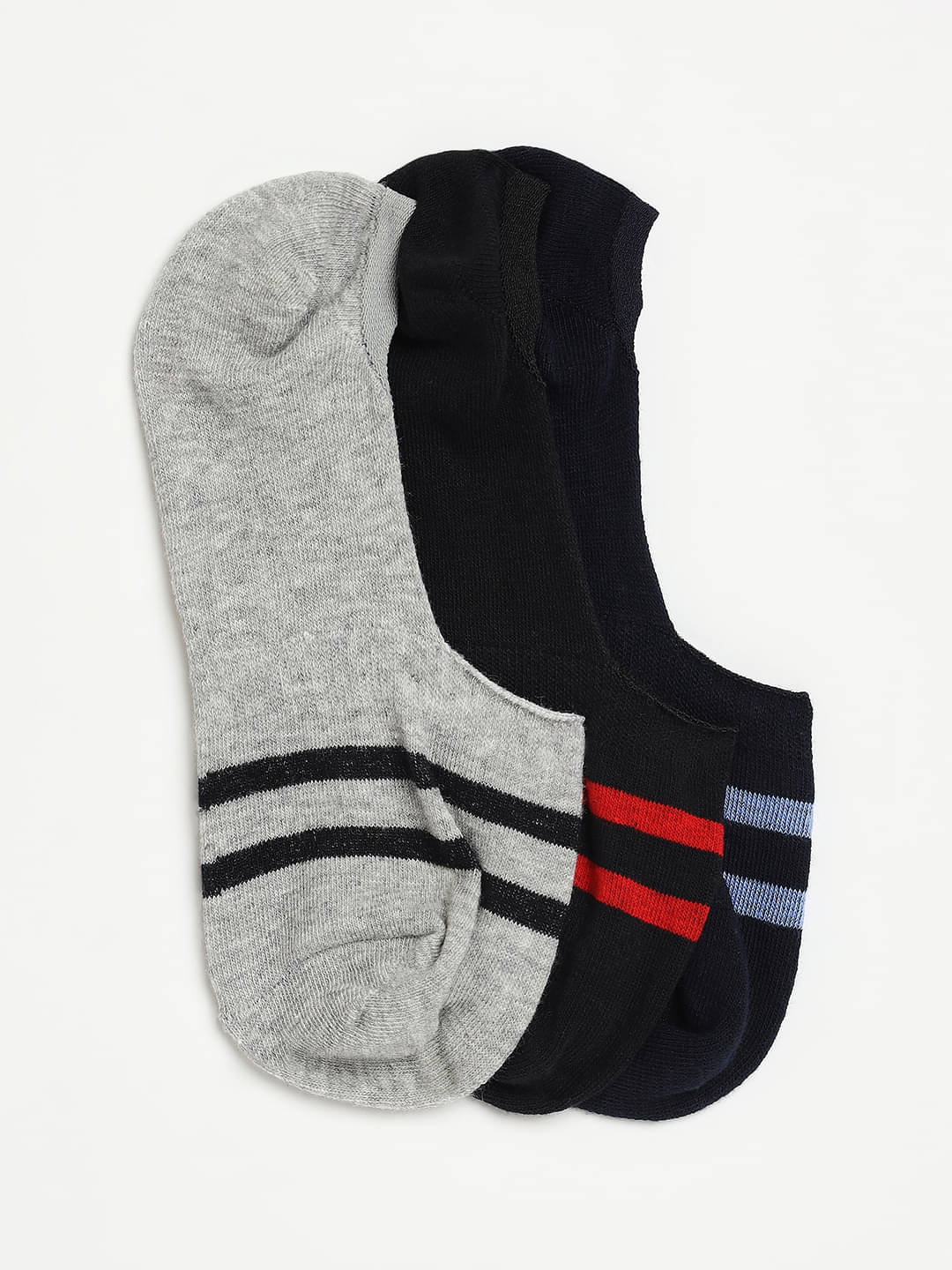 Camey Pack of 3 Men's Cotton Blend No Show Socks ( Multicolor 2 ) Camey Pack of 3 Men's Cotton Blend No Show Socks ( Multicolor 2 )
