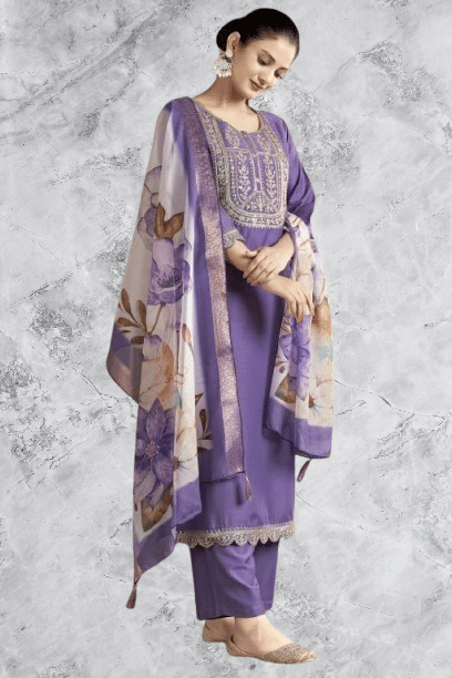 DIVYA VALLABHBHAI KATARIYA Women Rayon Solid A-line Kurti With Pants ( Purple ) DIVYA VALLABHBHAI KATARIYA Women Rayon Solid A-line Kurti With Pants ( Purple )