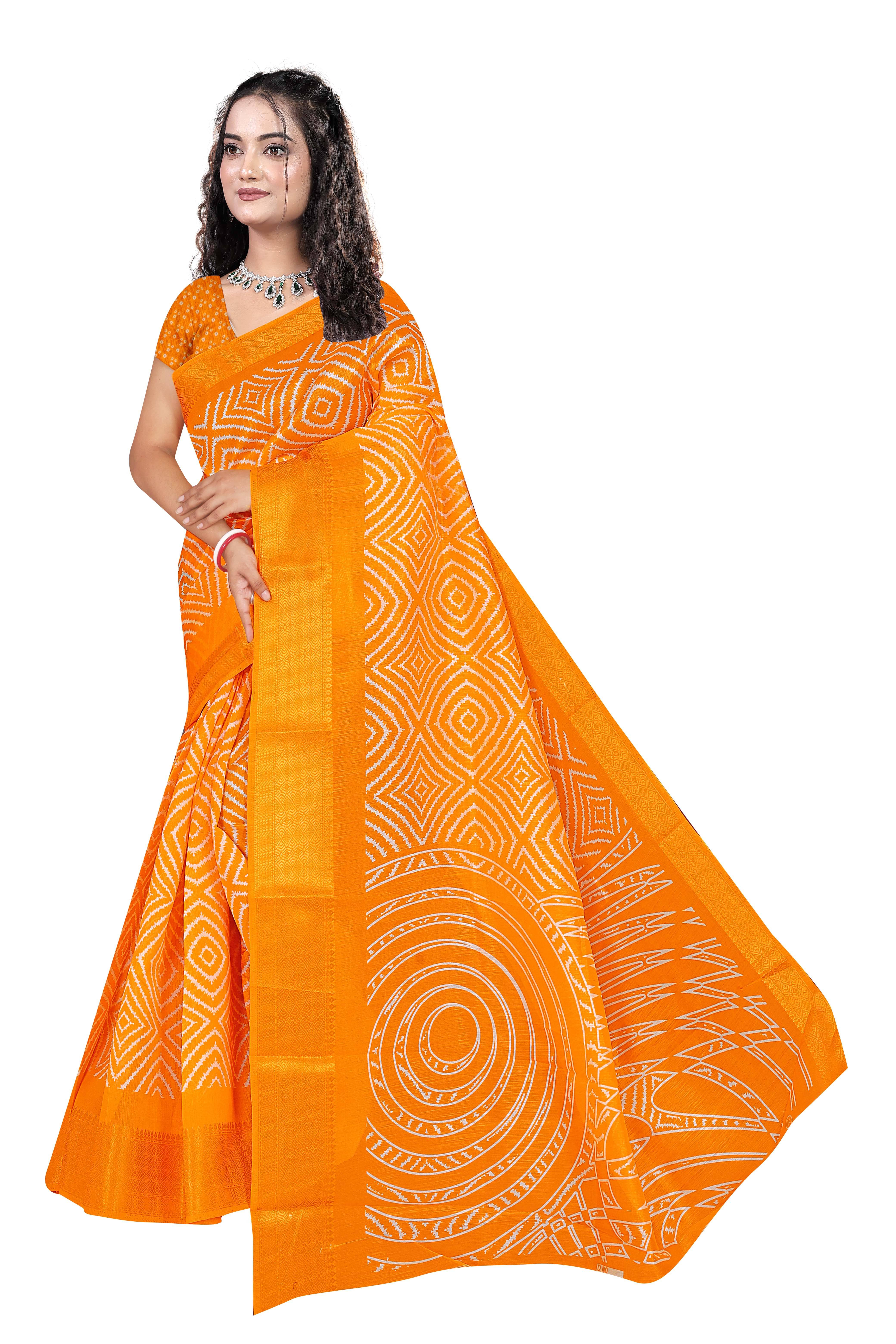 Gullak Art Silk Printed Bandhani Sarees With Unstitched Blouse Piece ( Yellow ) Gullak Art Silk Printed Bandhani Sarees With Unstitched Blouse Piece ( Yellow )