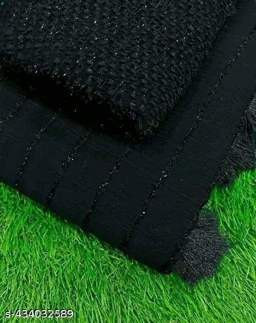     			Gullak Chiffon Woven Banarasi saree With Unstitched Blouse Piece ( Black )