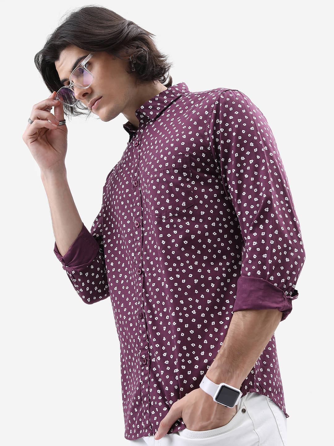 Highlander 100% Cotton Slim Fit Printed Full Sleeves Men's Casual Shirt - Purple ( Pack of 1 )     			Highlander 100% Cotton Slim Fit Printed Full Sleeves Men's Casual Shirt - Purple ( Pack of 1 )