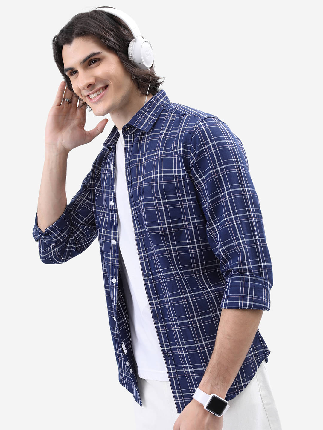 Highlander Cotton Blend Slim Fit Checks Full Sleeves Men's Casual Shirt - Navy ( Pack of 1 ) Highlander Cotton Blend Slim Fit Checks Full Sleeves Men's Casual Shirt - Navy ( Pack of 1 )