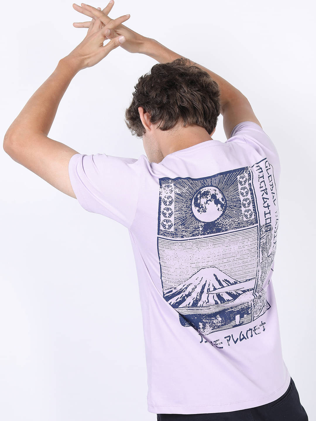     			Highlander Men Cotton Slim Fit Printed T-Shirt ( Purple )