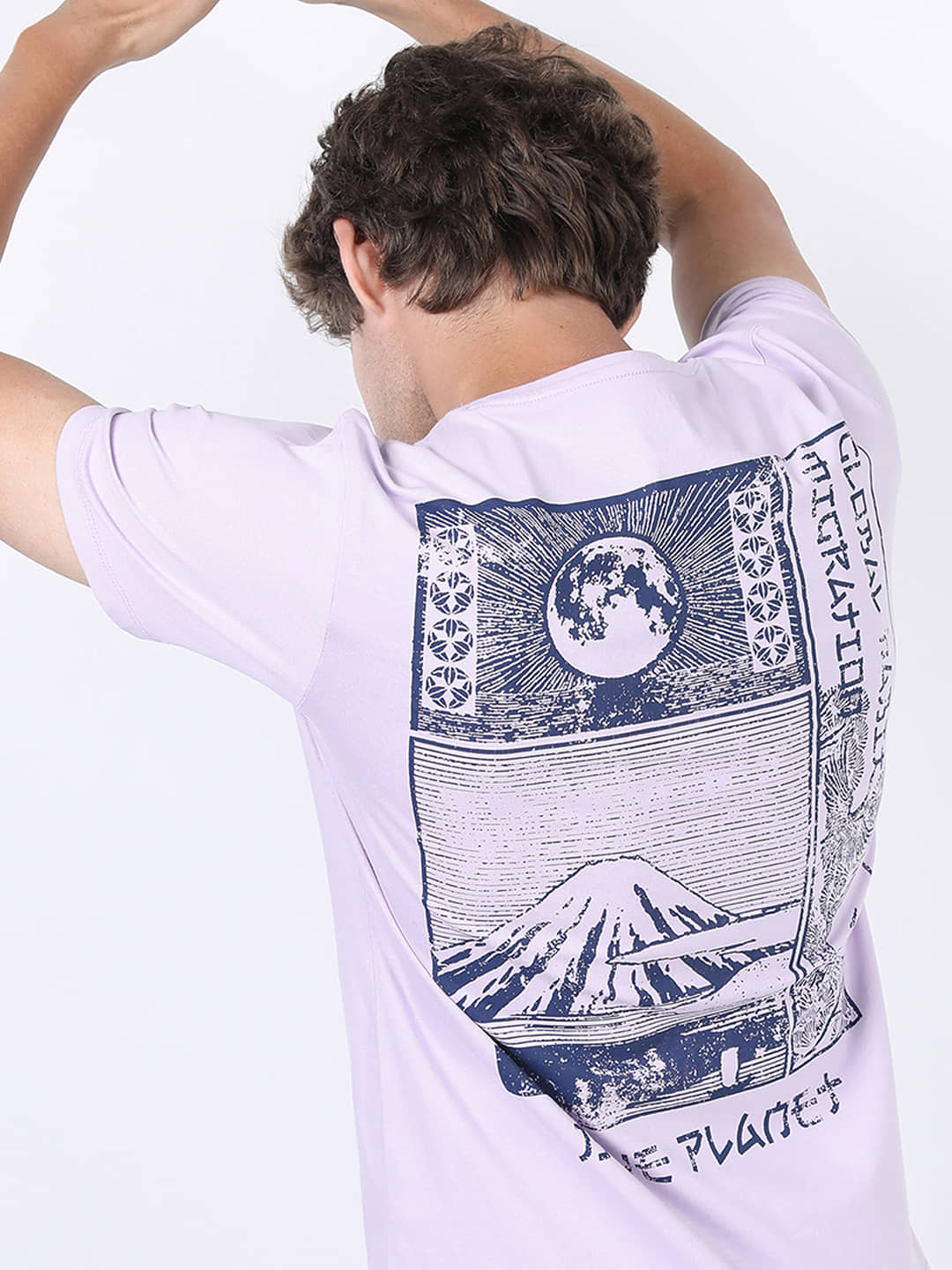 Highlander Men Cotton Slim Fit Printed T-Shirt ( Purple )