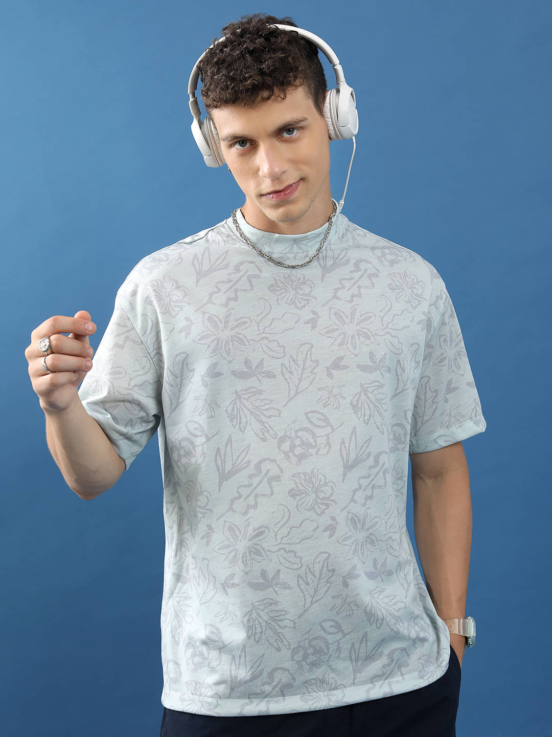 Highlander Men Polyester Oversized Fit Printed T-Shirt ( Light Grey ) Highlander Men Polyester Oversized Fit Printed T-Shirt ( Light Grey )