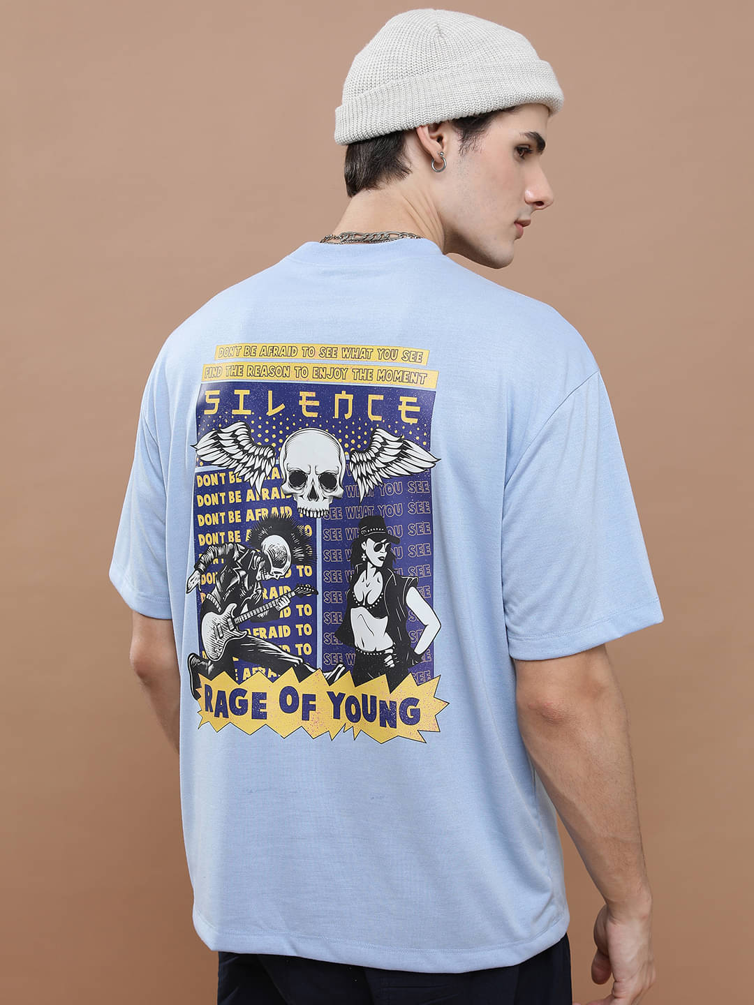     			Highlander Men Polyester Oversized Fit Printed T-Shirt ( Blue )