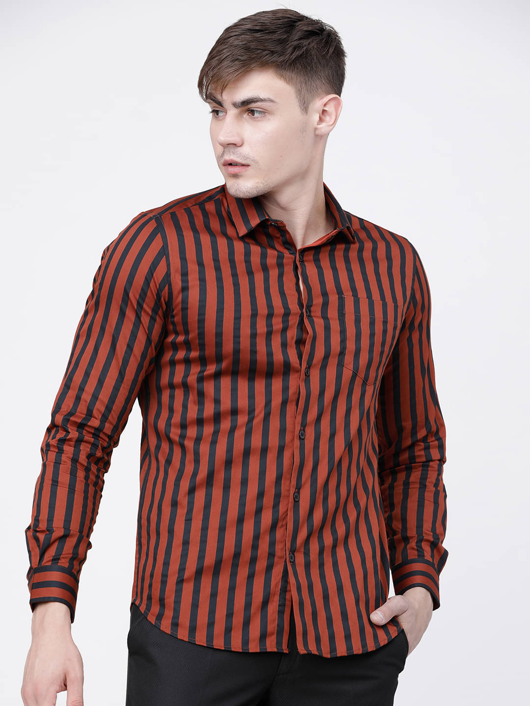 Highlander Satin Slim Fit Striped Full Sleeves Men's Casual Shirt - Multi ( Pack of 1 ) Highlander Satin Slim Fit Striped Full Sleeves Men's Casual Shirt - Multi ( Pack of 1 )