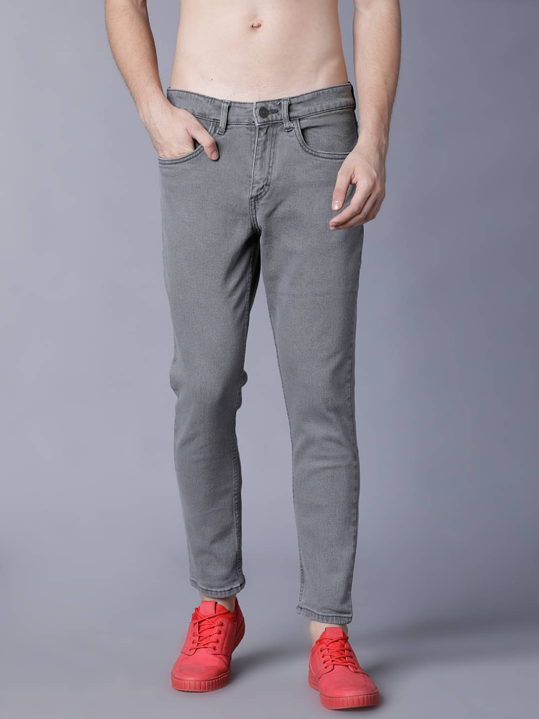 Highlander Slim Fit Clean Look Men's Jeans - Grey ( Pack of 1 ) Highlander Slim Fit Clean Look Men's Jeans - Grey ( Pack of 1 )