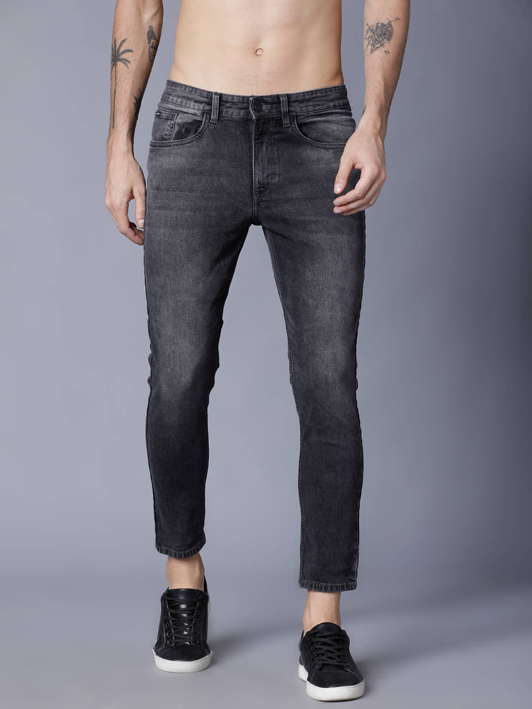 Highlander Slim Fit Clean Look Men's Jeans - Charcoal ( Pack of 1 ) - Jeans | Buy online on ZillyBuy