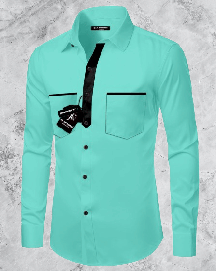 J K Enterprise Cotton Blend Regular Fit Solids Full Sleeves Men's Casual Shirt - Teal ( Pack of 1 )     			J K Enterprise Cotton Blend Regular Fit Solids Full Sleeves Men's Casual Shirt - Teal ( Pack of 1 )