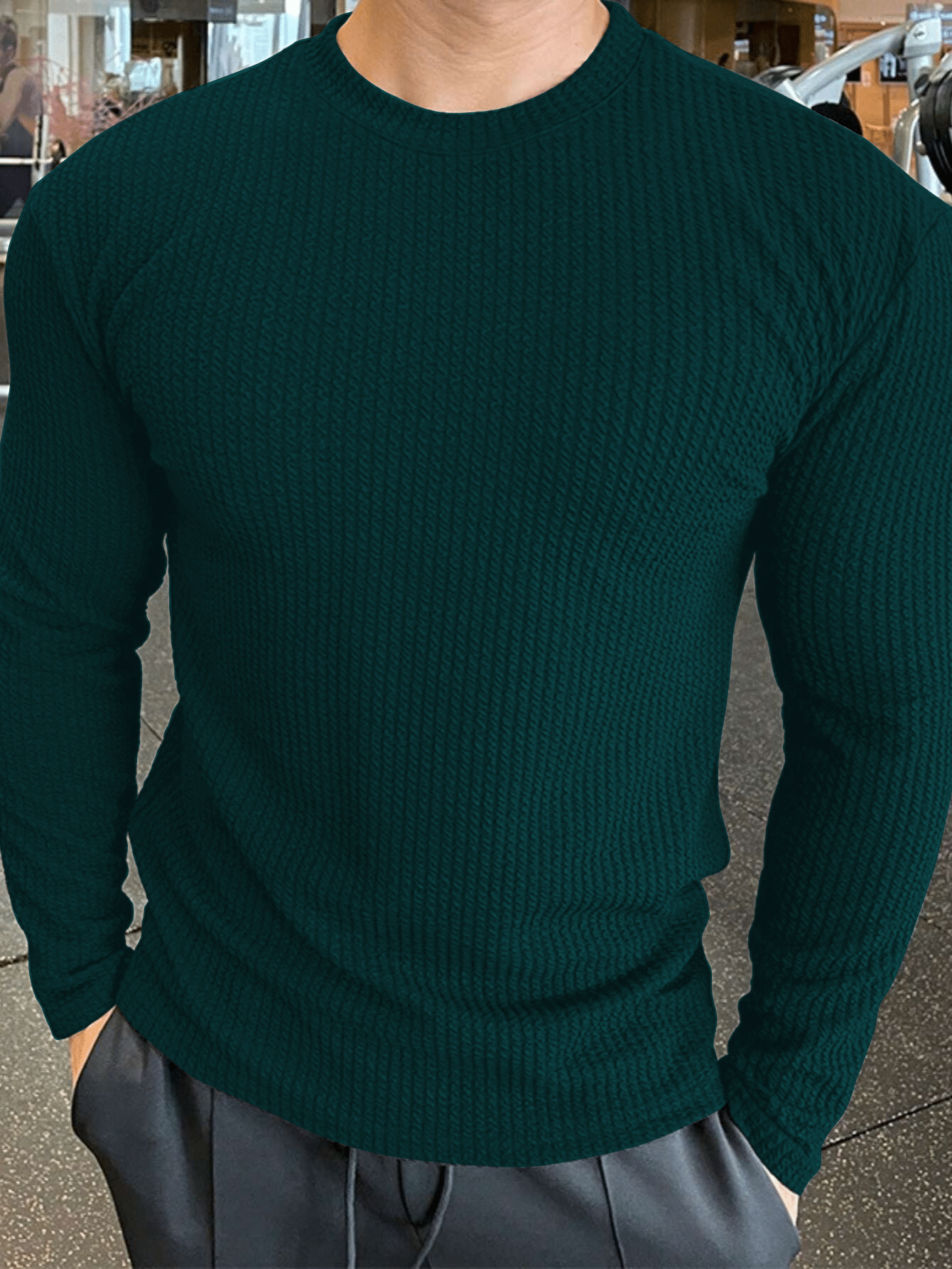     			KAJARU Men Cotton Blend Regular Fit Self Design T-Shirt ( Teal )