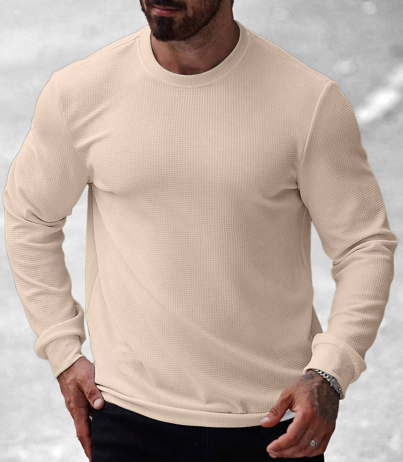     			MAKEMODE Men Cotton Blend Regular Fit Self Design T-Shirt ( Off-White )