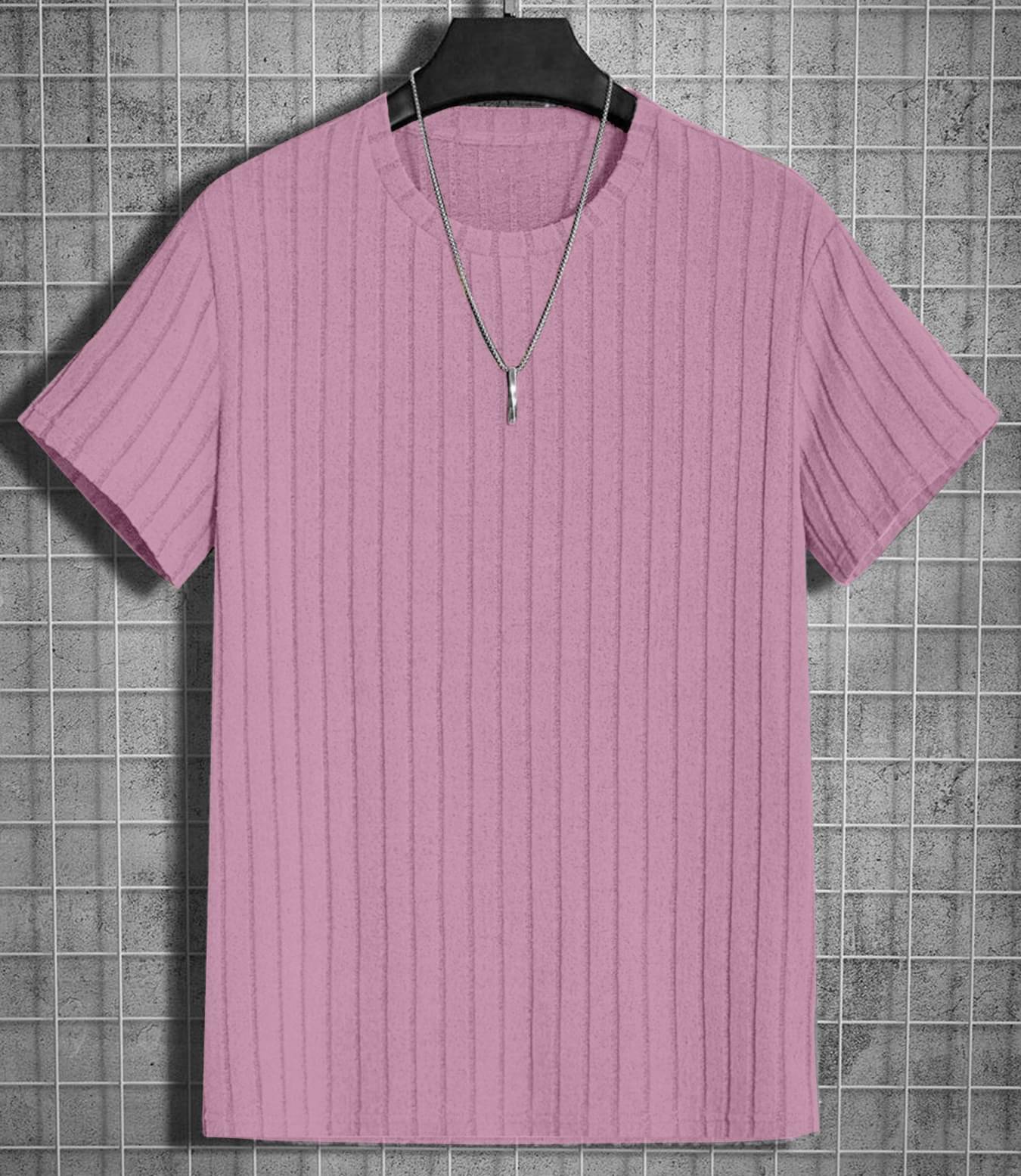MAKEMODE Men Cotton Blend Regular Fit Striped T-Shirt ( Pink ) MAKEMODE Men Cotton Blend Regular Fit Striped T-Shirt ( Pink )