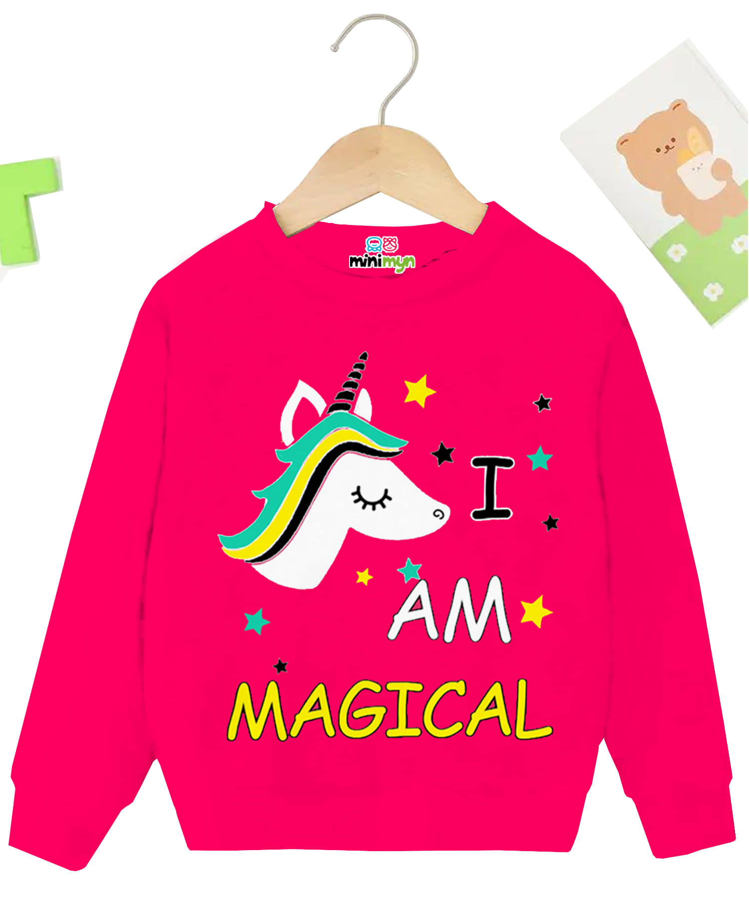     			MINI MYN Pack of 1 Girls Fleece Sweatshirt ( Pink )